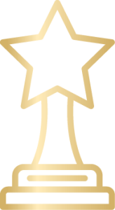 illustration of gold desktop trophy with star at the top