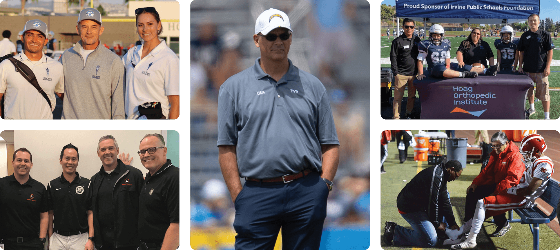 photo collage of various sporting events