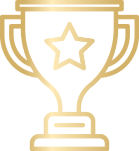 illustration of gold trophy with star on it