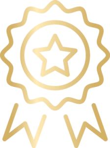 illustration of gold ribbon with star in the middle
