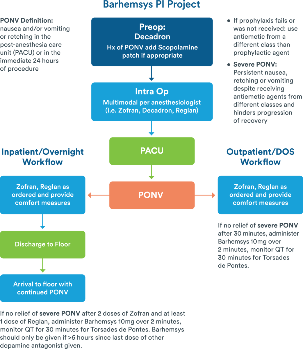 Berhemsys PI Project flowchart from starting at Preop